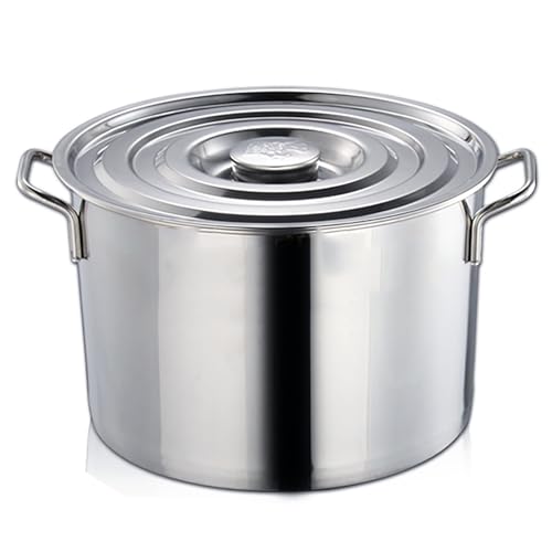 Marmite à soupe épaisse en acier inoxydable grand baril de stockage robuste 58L