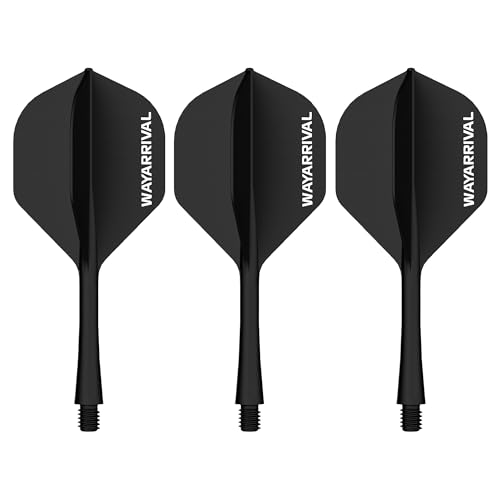 WayArrival Black Integrierte Dart Flights und Schäfte, 3PCS / 6PCS PP Material 2BA geformte Flights mit Stielen, langlebiges und leichtes Design für verbesserte Leistung (6)