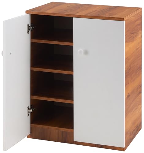 Image of Amazon Brand - Solimo Engineered Wood 2 Door Shoe Rack | Walnut | 43D x 60W x 81H cms