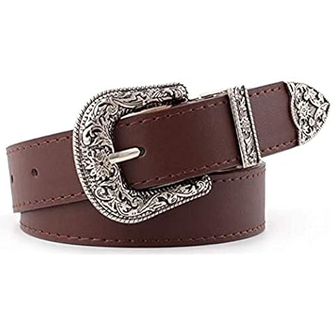 YCMI Vintage Carved Belt Boho - Western PU-Leather for Women Cover