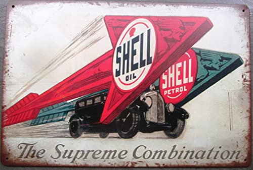 hotrodspirit - Plaque Shell Supreme Combination Voiture 30x20 cm tole