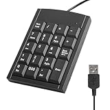 Raykce USB Numeric Keypad, Wire Mini Number Pad Portable USB Numeric Keyboard for Laptop, PC Computer Desktop Computers Notebook 19 Key (Black)