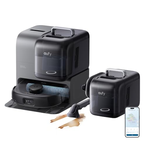 eufy Robot Vacuum E28, 20,000 Pa Suction, Roller Mop with HydroJet System, Portable Carpet for Deep Cleaning,All-in-One Robot Vacuum and Mop Combo, Ze