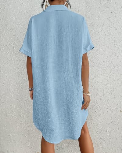 Image of Bsubseach Women Swimsuit Coverup Shirt Dress Button Down Bathing Suit Cover Up Beach Vacation Outfits
