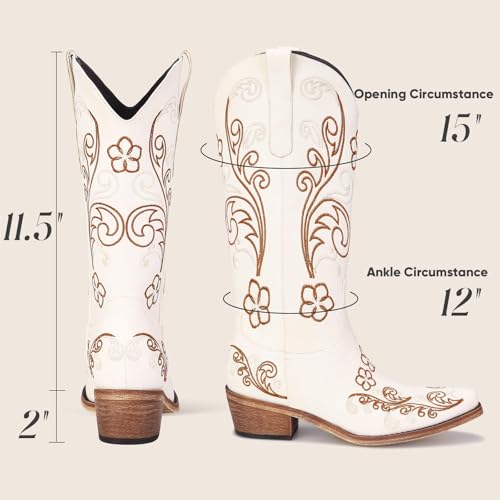 Image of Cowboy Boots for Women, Pointed Toe Chunky Heel | All-day walking comfort design, versatile for daily outfits, country music festivals and western style occasions