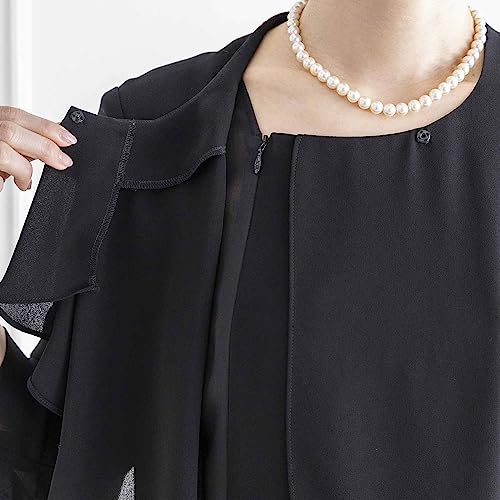 [東京ソワール] 公式 喪服 レディース 夏 ブラックフォーマル ワンピース 礼服 大きいサイズ 洗える 50代 60代 ゆったり 前開き おしゃれ WEB限定 3671850 5枚目