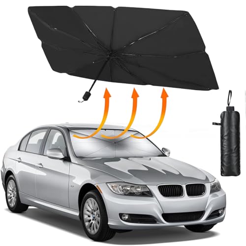 Parasol Coche Delantero Paraguas 140x80cm Practice Parasol Coche Delantero Plegable para la Mayoría de Coches SUV Camiones, Camiones,protección UV
