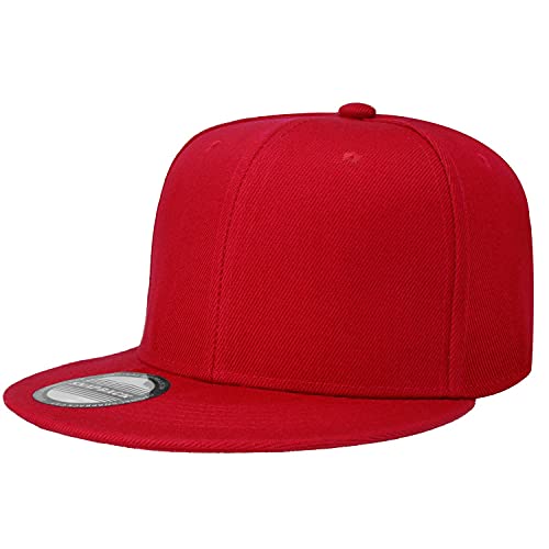 Image of Classic Snapback Hat Cap Hip Hop Style Flat Bill Blank Solid Color Adjustable Size