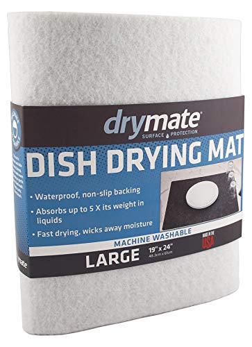 Drymate Dish Drying Mat, Premium XL Size (19" x 24"), Kitchen Dish Drying
