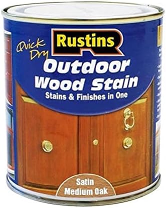Rustins Esmo1000 1l Satin Outdoor Wood Stain Medium Oak Amazon Co Uk Diy Tools