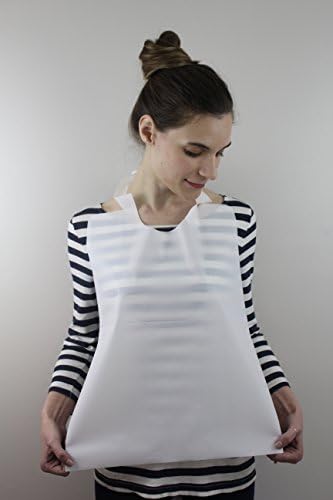 100 Pack Disposable Plastic Adult Bibs