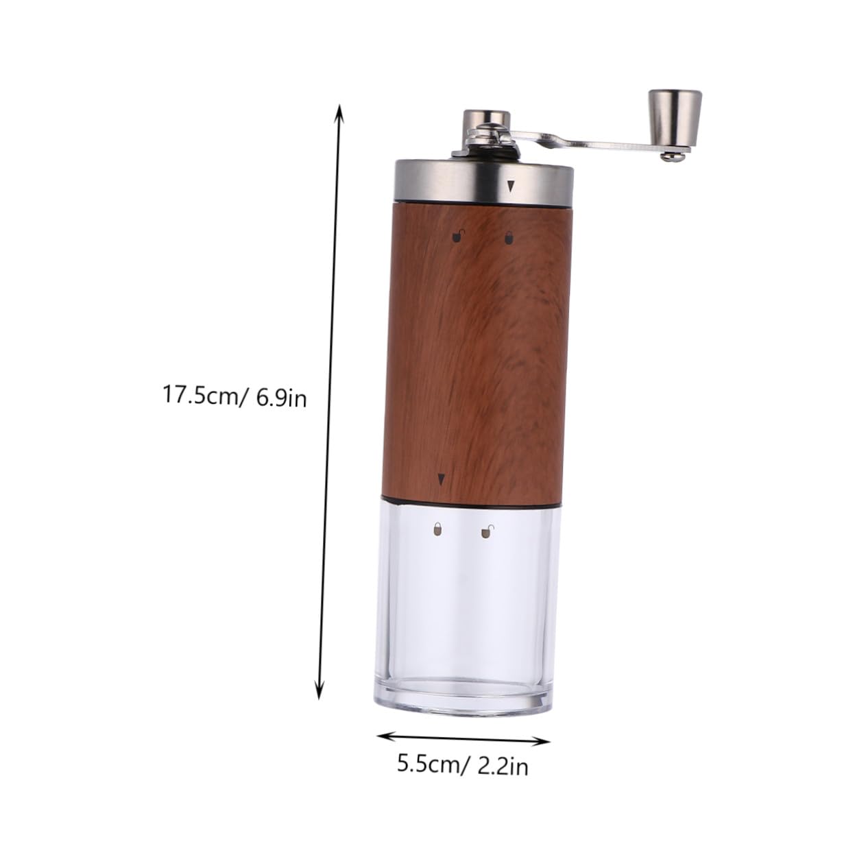 OUNONA 1Pieza Café Manual Inoxidable Desmontable para Especias y Nueces Color Madera Clara