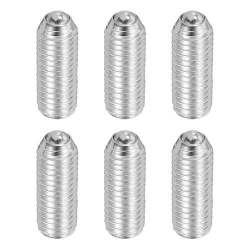 QUARKZMAN Silberne Kugelkopf-Stellschrauben M10x25mm 304 Edelstahl Sechskant-Hohlkopf Federstifte Gewindestifte Für Industrielle Elektronische Maschinen Hausmöbel Packung Mit 6 Stück