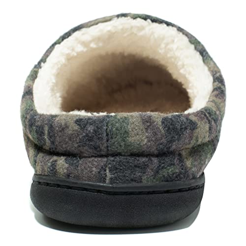 Image of NewDenBer Men's Warm Memory Foam Suede Plush Fleece Lined Slip on Indoor Outdoor Clog House Slippers