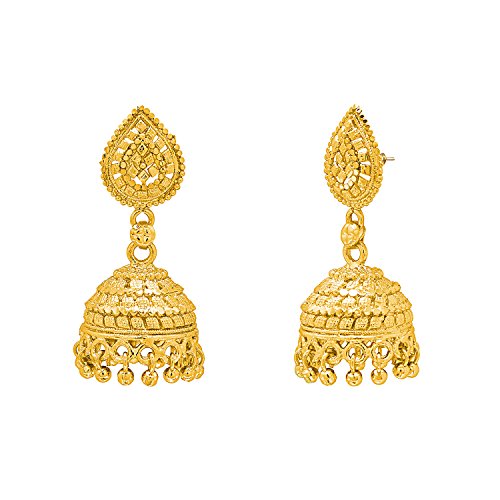 Bodha Bollywood Small Size Gold Plated Delicate Traditional Indian Jhumka Earrings (SJ_746)2