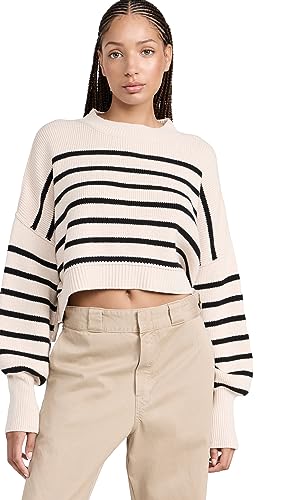 Image of Free People Women's Stripe Easy Street Crop Pullover