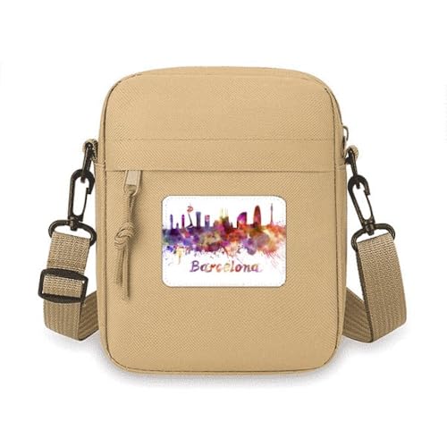 Sac à bandoulière pour téléphone portable aux finitions aquarelle Barcelone