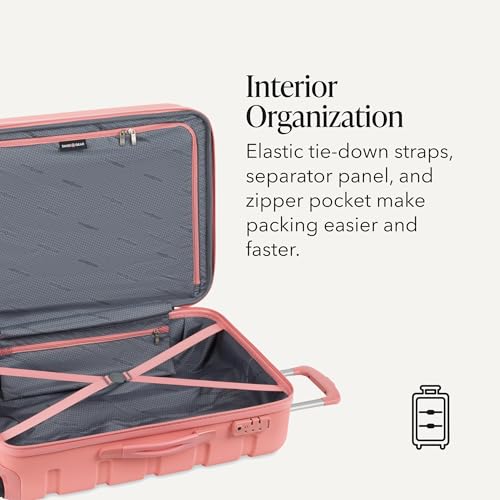Image of SwissGear 7366, Coral Almond, Checked-Medium 23-Inch, Signature Hardside Expandable Luggage With Spinner Wheels