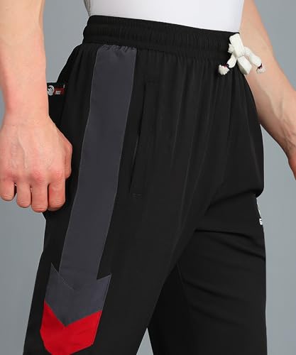 Image of Lightwaight 3 Zipper Pockets Regular fit Running Track Pants for Men | Lowers for Men |Sports Track Pant for Men Polyester