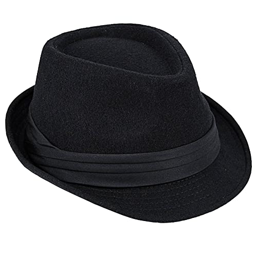 Chapeau Manhattan Fedora en feutre à bord court pour homme et femme