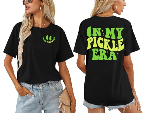 Pickle T Shirt Women: in My Pickle Era Shirts Pickle Jar Tee Shirt Funny Cucumbers Graphic Short Sleeve Tops2