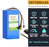 Paquete de batería de litio 36V 7800mAh, BMS de 30A integrado, conector XT60 SM, para Jetson Bolt Pro y proyectos DIY de 100W-600W, con cargador de 2A (36V 7.8Ah) 8
