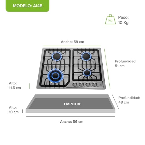 Opiniones de Parrilla 4 Quemadores - los preferidos. 14 Parrilla 4 Quemadores marca AVERA (2)