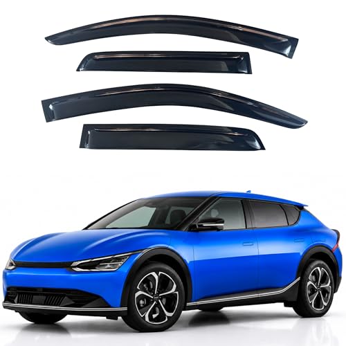 Image of IG Window Visors Fit for 2022-2026 Kia EV6, Out-Channel Rain Guards Vent Wind Deflectors 4PC, Car Accessories for 22-26 Kia EV6 (Excludes Turbo)