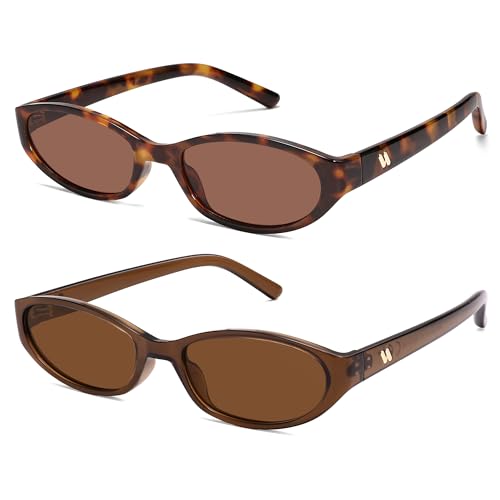 Image of Retro Oval Sunglasses Womens Mens Y2k Trendy Cateye Shades AR82299 | Narrow Round Cute Sunnies,90s 2000s Cool Skinny Frame