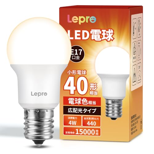yE17zLepro LEDd E17 ~jNvgd 40W` 1 440lm dF 3000K a17mm 񒲌^ LED `d Lz^Cv F PSEF؍ς Ή ȃGl Lb` 䏊 gC rO 