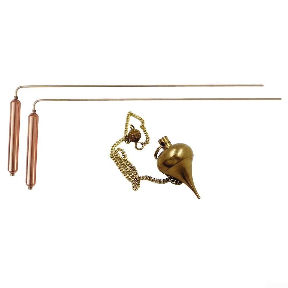 Set di aste per rabdomanzia, in rame, strumenti professionali per divinazione con pendolo, portatili, per caccia al tesoro e geologia (B)