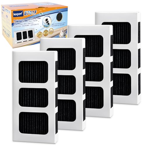 KEEPOW Paultra2 Refrigerator Air Filter Compatible with Frigidaire Pureair Ultra 2 Pure Air Ultra 2 Pureair Ultra ii Electrolux 242047805 5303918847 EAP12364179 (4 Pack)