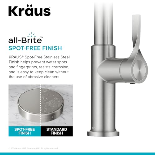 KRAUS Torak Pull Down Kitchen Faucet in Spot-Free Stainless Steel with 2 Function Sprayer, Pre-Attached Water Lines, and Mounting Hardware, KPF-2841SFS - image 4