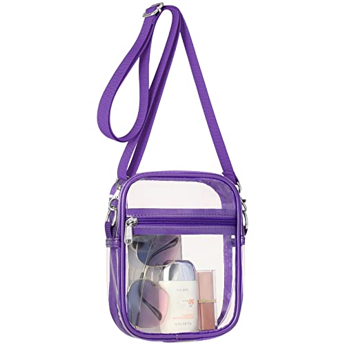 Image of PACKISM Clear Bag for Stadium Events - Clear Purses for Women Transparent Crossbody Messenger Bag for Concerts Game Day