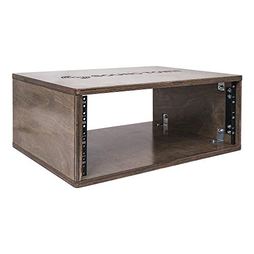 Image of Sound Town DIY 4U Studio Rack with Baltic Birch Plywood, Weathered Brown (SDRK-Y4B)