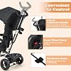 BABY JOY Tricycle, 4 in 1 Toddler Bike w/Removable Canopy, Adjustable Push Handle, Reversible Seat, Safety Belt, Folding Footrest & Storage Basket, Toddler Tricycle for Boys Girls 9-60 Months (Black)