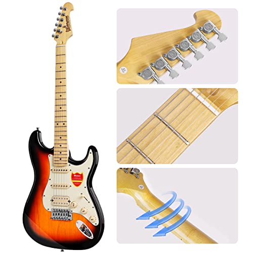 Guitare électrique pour adultes débutants entrée rock costume de guitare professionnel -lecteur de niveau pour hommes et femmes, avec haut-parleur de guitare Bluetooth -D120 (beige)… - Les Beatles, Paul McCartney, John Lennon, RIngo Starr, George Harrison Guitare électrique pour adultes débutants entrée rock costume de guitare professionnel -lecteur de niveau pour hommes et femmes, avec haut-parleur de guitare Bluetooth -D120 (beige)… – Image 3