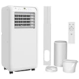 HOMCOM Portable Air Conditioner 9000 BTU, 3-in-1 Cooling, Fan & Dehumidifier Mode, Mobile Air Conditioning Unit with Digital Display, Remote Control, 24H Timer, Window Kit for Rooms up to 28㎡