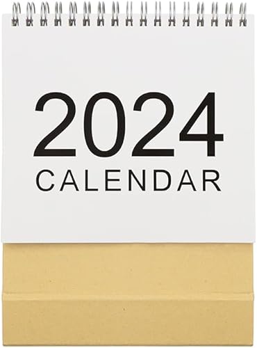 Calendario de escritorio pequeño 2023-2024, calendario de escritorio de pie desde los meses restantes de 2023 hasta diciembre de 2024 con lista de