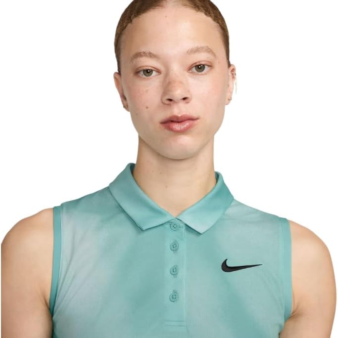 Nike Women's Sleeveless Dri-FIT Victory Printed Golf Polo, Glacier Blue/Green, X-Small - Image 3