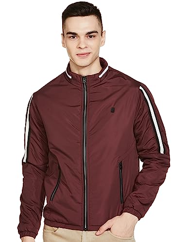 Image of The Indian Garage Co Men Slim Fit Solid Bomber Jackets