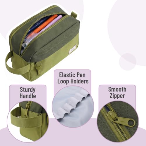 Image of Mr. Pen- High Capacity Pencil Case, Large Pencil Pouch with 3 Compartments and 2 Pockets, Large Pencil Bag with Smooth Zipper, Cute Pencil Case Pouch Organizer, School Supplies for Teens