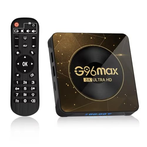 Android 13.0 TV Box, G96 MAX Smart Android TV Box with RK3528 Quad-Core 64Bit Cortex-A53 CPU, Support 8K HDR 10+/3D/2.4Ghz 5Ghz Wifi 6 /100M Enternet/Bluetooth 5.0,4GB+64GB (4GB 128GB)