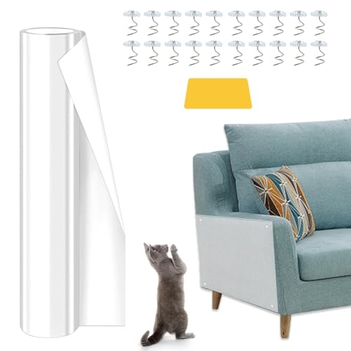GLOLIT 爪研ぎ防止シート 猫 壁紙保護シート30cmx3m はがせる 壁紙シール 透明シート 貼りやすい ひっかき 汚れ防止 猫用しつけ用品 防水防油 壁/家具/柱/机/ドアなどの傷防止