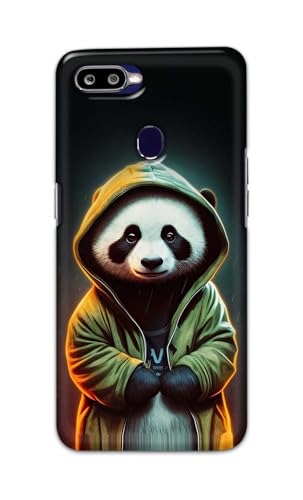 Image of Printed Hard Back Cover Case for Oppo F9 | Oppo F9 Pro | Realme U1 Back Cover (Cartoon Panda) -1111