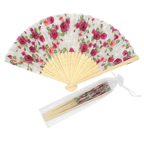 allforyou Folleto de la Seda Plegable Fold Rose Flower Plum Blossom Fans Outdoor Wedding Fiesta Decoración Regalo Favores
