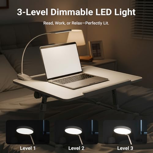 Image of iXTRA Adjustable Laptop Lap Desk with Cooling Fan USB Light for Adults