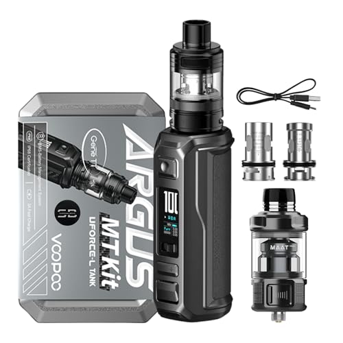 Voopoo Argus MT Vape Kit [Graphite] - Available in 5 colours - 3A Fast Charge 3000mAh Battery 100W IP68 - Compatible with MAAT Tanks & TPP Coils - No Nicotine