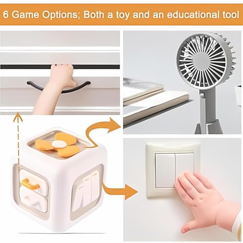 Image of TurtleBee 6-in-1 Montessori Toy | Life Skill Builder Cube | Toys for Kids 1-3 Years | Activity Cube | Fine Motor Skills & Early Learning Development | Travel Friendly Learning Toy | Birthday Gift