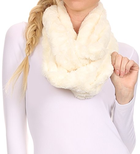 Sakkas Abhy Soft Fall Winter Furry Infinity Wrap Scarf2